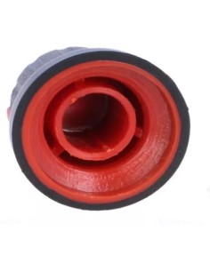 PERILLA NEGRA EJE Ø 6mm ABS Ø16x14mm CON INDICADOR ROJO 2