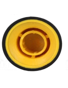 PERILLA NEGRA EJE Ø 6mm ABS Ø16x14mm CON INDICADOR AMARILLO 2