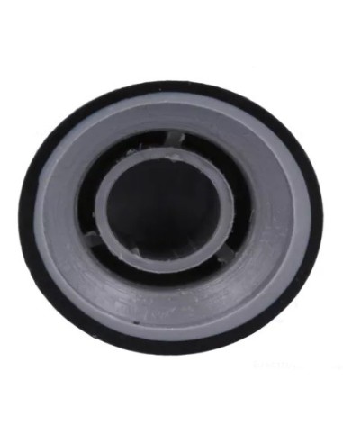 PERILLA NEGRA EJE Ø 6mm ABS Ø16x14mm CON INDICADOR GRIS
