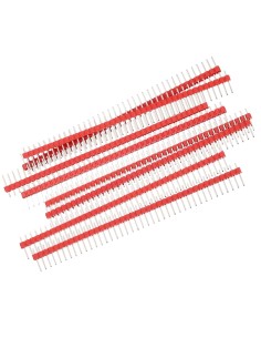 5 TIRA-POSTE DE 40 PINS MACHO 2.54mm ROJAS