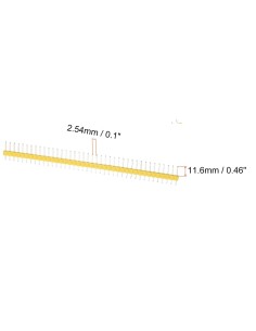 5 TIRA-POSTE DE 40 PINS MACHO 2.54mm AMARILLAS 2