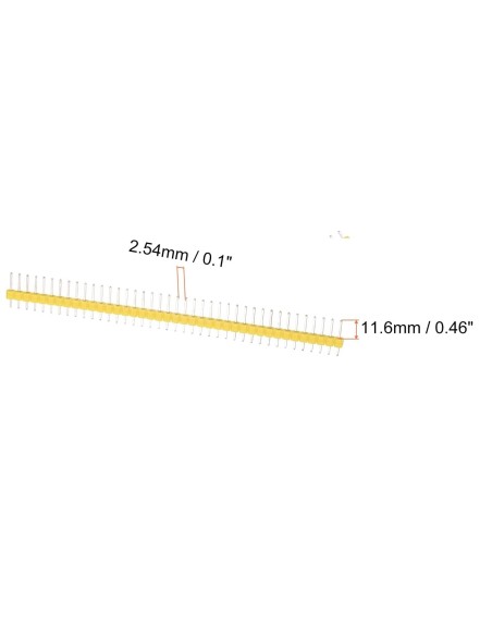 5 TIRA-POSTE DE 40 PINS MACHO 2.54mm AMARILLAS