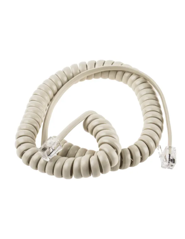 CABLE PARA TELEFONO RIZADO RJ9 4V/4C BLANCO 2.1M