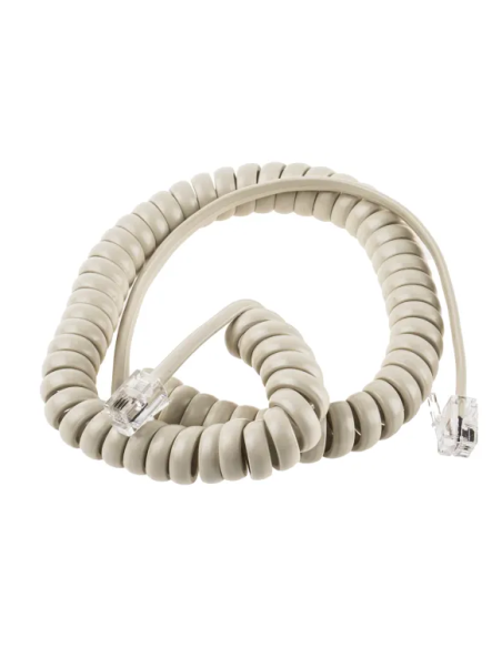 CABLE PARA TELEFONO RIZADO RJ9 4V/4C BLANCO 2.1M