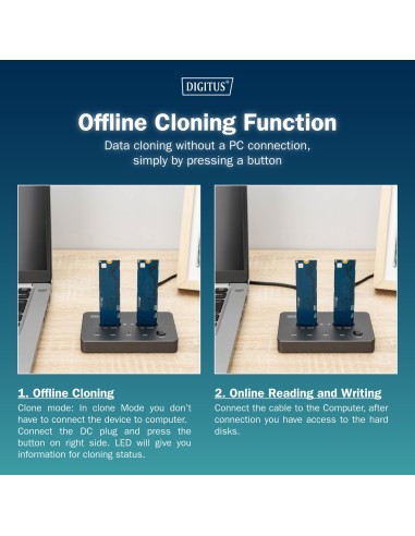 Estación de clonación de unidades SSD NVMe M.2 USB3.1 Gen2 Tipo-C