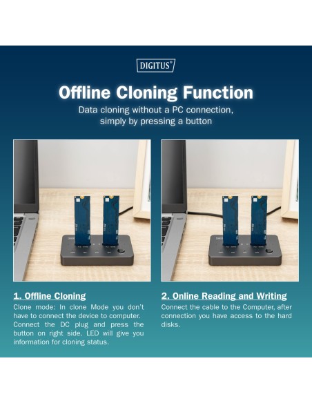 Estación de clonación de unidades SSD NVMe M.2 USB3.1 Gen2 Tipo-C