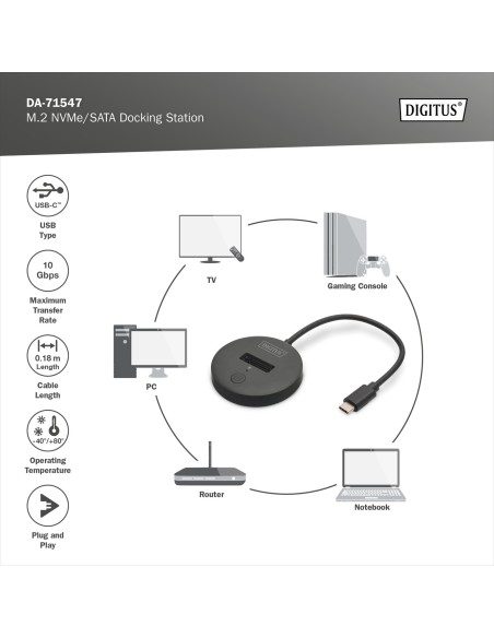 Estación de acoplamiento M.2 NVMe/SATA