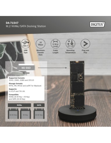Estación de acoplamiento M.2 NVMe/SATA