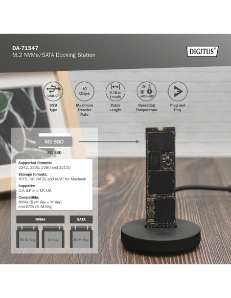Estación de acoplamiento M.2 NVMe/SATA