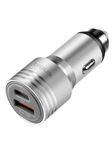 CARGADOR COCHE USB-A USB-C 20W