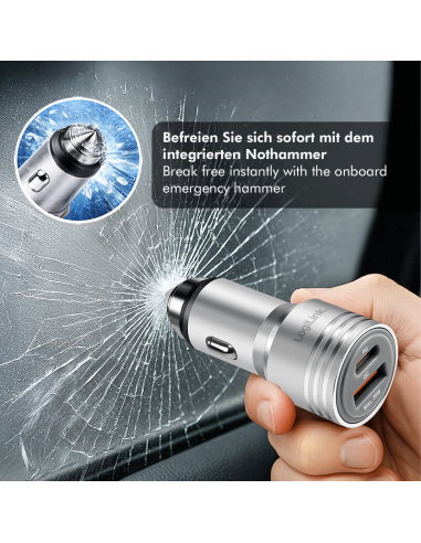 CARGADOR COCHE USB-A USB-C 20W