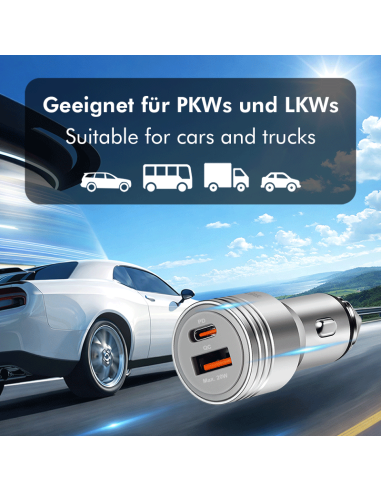 CARGADOR COCHE USB-A USB-C 20W