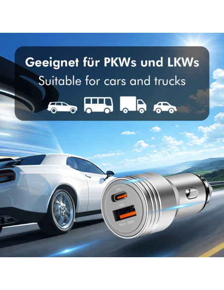 CARGADOR COCHE USB-A USB-C 20W