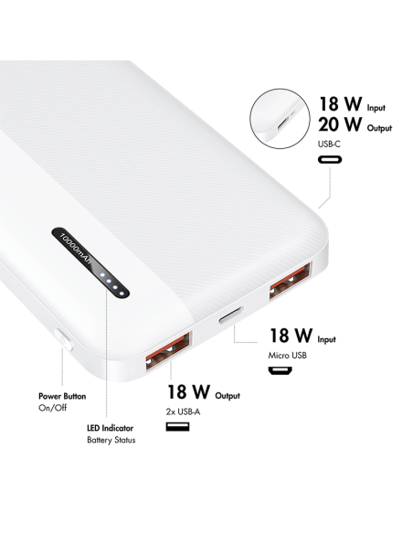 POWERBANK 10.000mAh 20W BLANCA