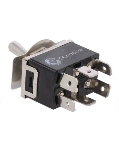 INTERRUPTOR BIPOLAR ON-OFF-ON 2C3P 10A 250V~ DP3T FASTON 6.3mm