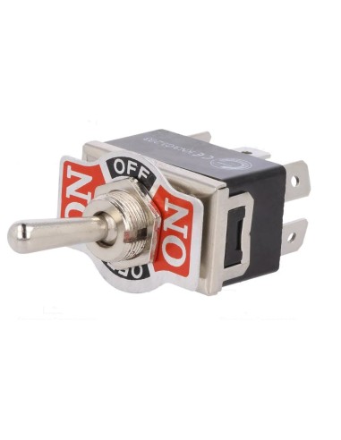 INTERRUPTOR BIPOLAR ON-OFF-ON 2C3P 10A 250V~ DP3T FASTON 6.3mm
