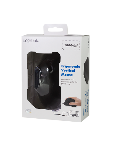 Ratón vertical USB negro