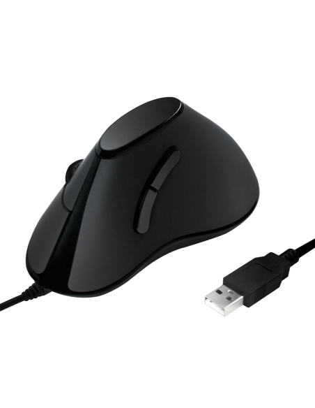 Ratón vertical USB negro