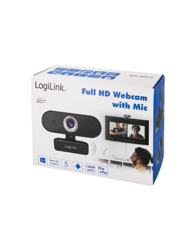 Cámara web USB profesional Full HD con micrófono