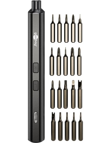 Destornillador electrico con juego de 20 puntas de precision